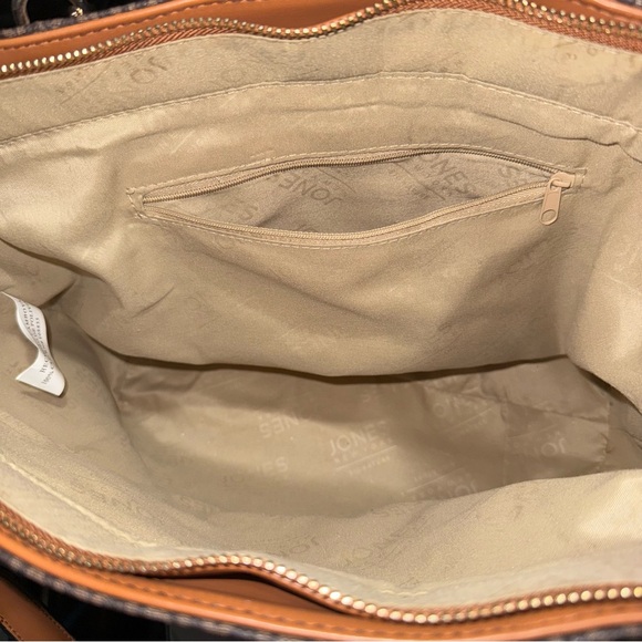 NEW Jones New York Brown Monogram Tote Bag Women’s Purse - Picture 3 of 8